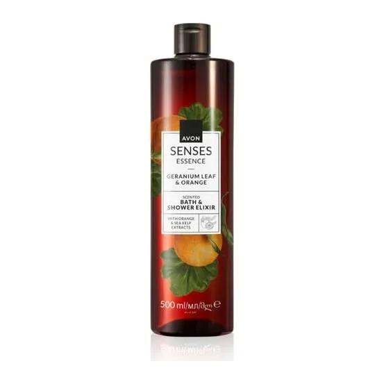 Eliksir do kąpieli i pod prysznic Liść geranium i pomarańcza Senses 500 ml AVON