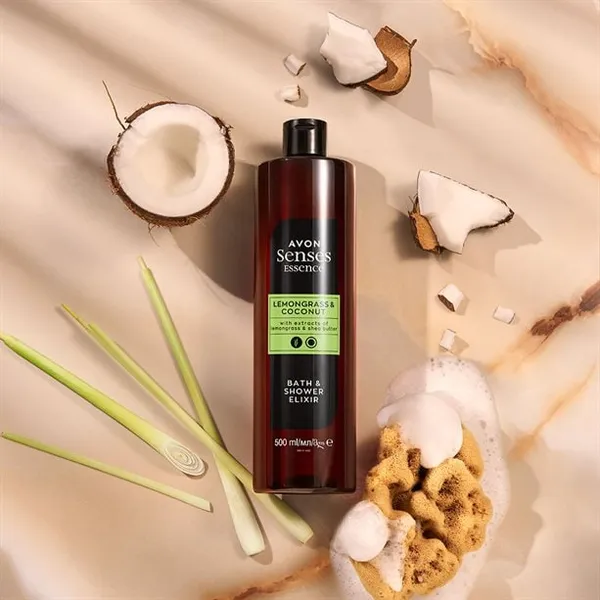 Eliksir do kąpieli i pod prysznic Trawa cytrynowa i kokos Senses 500 ml AVON – zdjęcie 3