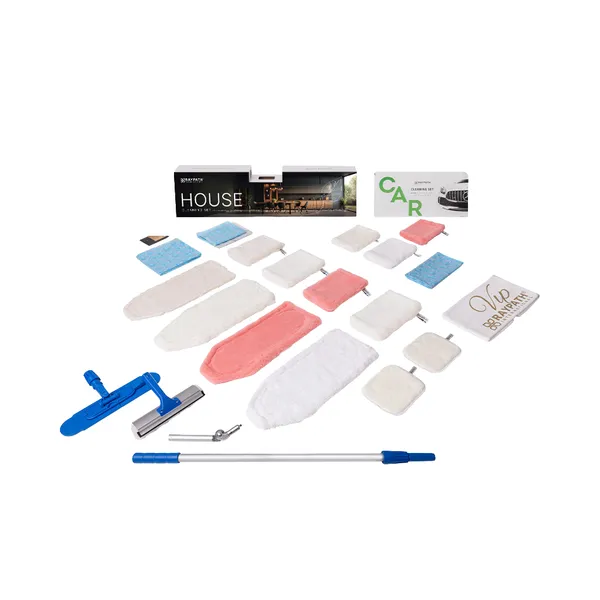 House Cleaning Set VIP Raypath z systemem podłogowym, okiennym, białym ręcznikiem SPORT i Zestawem Czyszczącym S