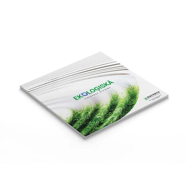 Katalog produktowy LV Raypath – biały katalog z zieloną grafiką i napisem „EKOLOĢISKĀ TĪRĪŠANAS SISTĒMA”