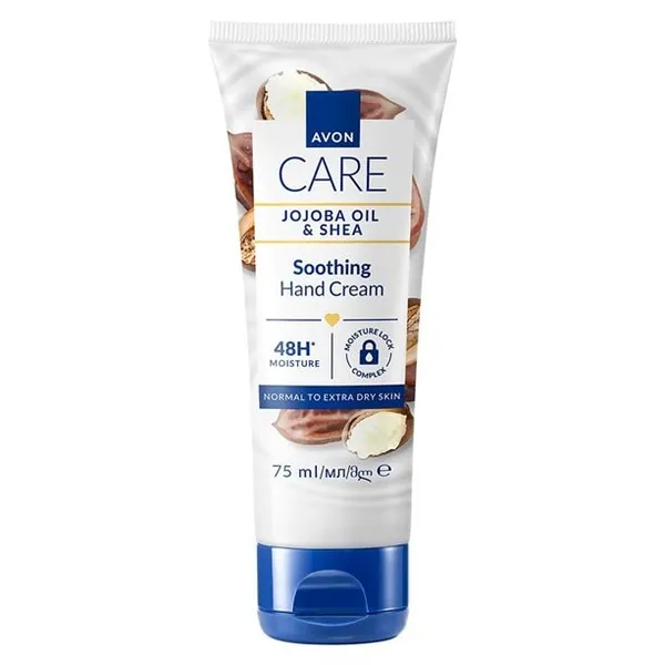 Kojący krem do rąk z olejkiem jojoba i masłem shea Avon Care 75 ml