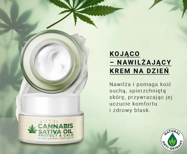 Kojący krem na dzień z olejem konopnym AVON