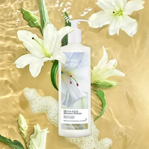 Kremowy żel pod prysznic White Lily Senses 720 ml AVON – zdjęcie 3