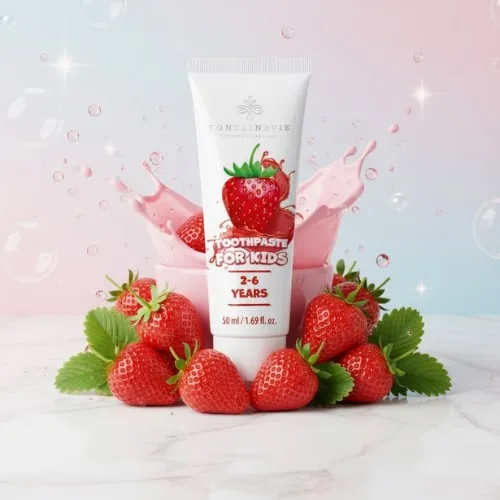 Pasta do zębów dla dzieci o smaku truskawkowym 50 ml FONTAINAVIE FM WORLD – zdjęcie aranżacyjne