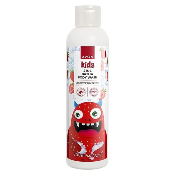 Płyn do mycia ciała i kąpieli 2 w 1 dla dzieci o zapachu truskawki 200 ml AVON