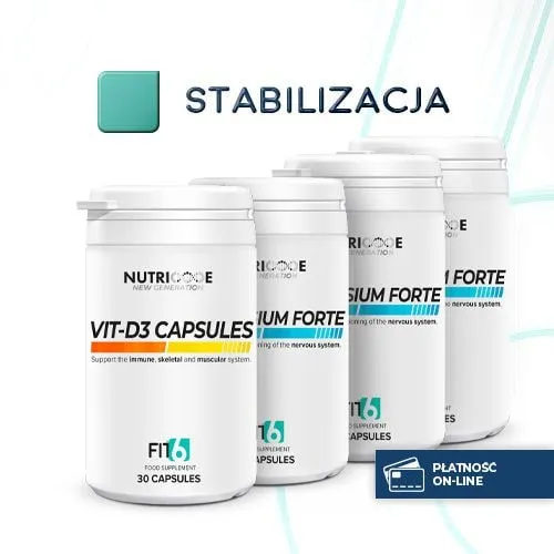 Program FIT6 NEW GENERATION stabilizacja Vit-D3 Capsules + 3 × Magnesium Forte NUTRICODE FM WORLD