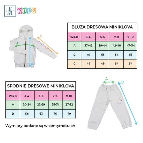 Spodnie dresowe dla dzieci beżowe 9–10 lat MINIKLOVA – tabela rozmiarów