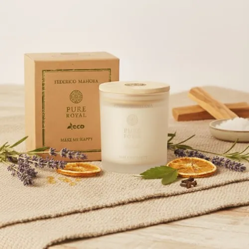 Świeca sojowa Make Me Happy 180 ml PURE ROYAL ECO FM WORLD – zdjęcie aranżacyjne