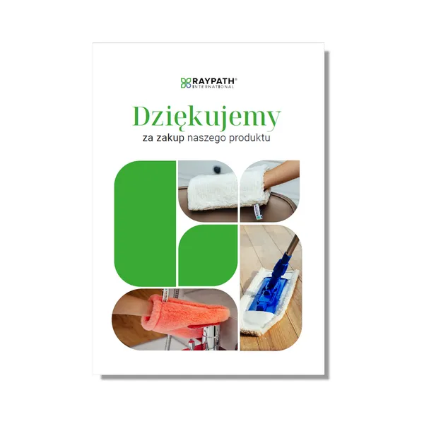 Ulotka podziękowanie Raypath — front z logo i napisem Dziękujemy za zakup naszego produktu