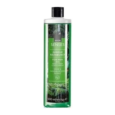 Żel do mycia ciała i włosów dla Niego Jungle Rainburst Senses 500 ml AVON