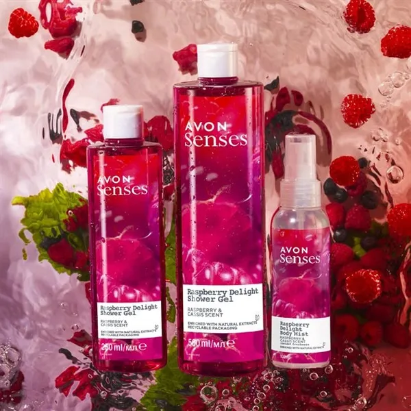 Żel pod prysznic Raspberry Delight Senses 250 ml AVON – zdjęcie 4