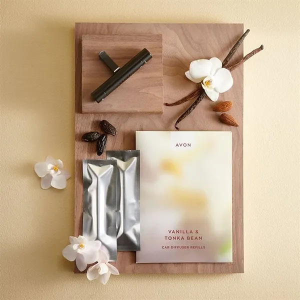 Zestaw 2 wkładów do odświeżacza powietrza do samochodu Wanilia i fasola tonka AVON – zdjęcie 2