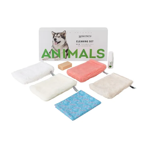 Zestaw Animals Raypath z czterema rękawicami M, Sunbeam XL, wodą i mydłem