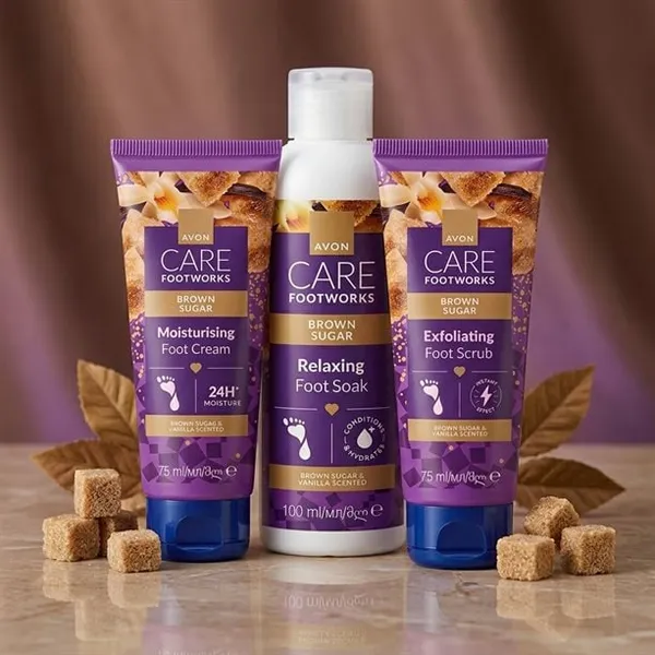 Zestaw do pielęgnacji stóp z brązowym cukrem Foot Works AVON – zdjęcie 2