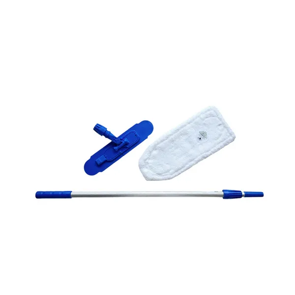 Zestaw mop Biała NOVA Raypath 676 z białą poduszką z żółtą metką, niebieskim uchwytem i drążkiem 165 cm