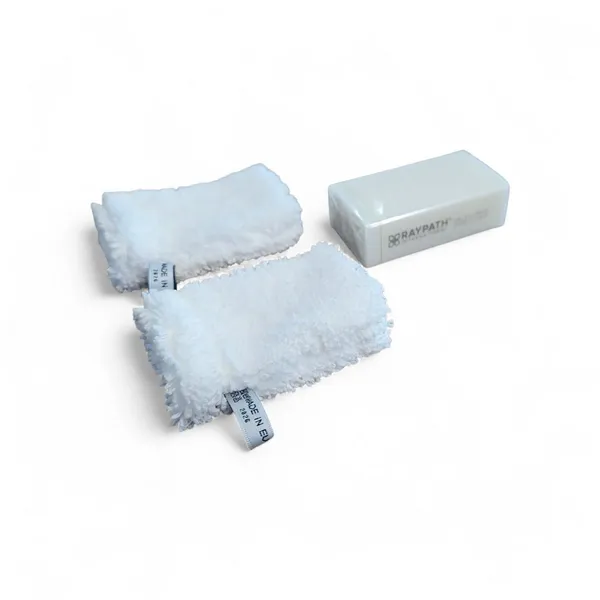 Zestaw pielęgnacyjny DUO Raypath z dwiema białymi rękawicami Face Glove i mydłem 100 g